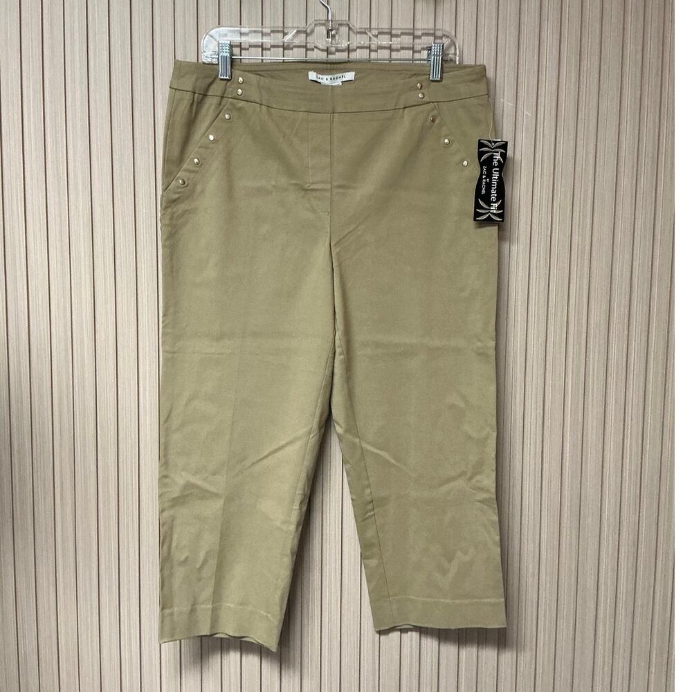Zac & Rachel Chino Stretch Pull-On Crop Pants Size 14